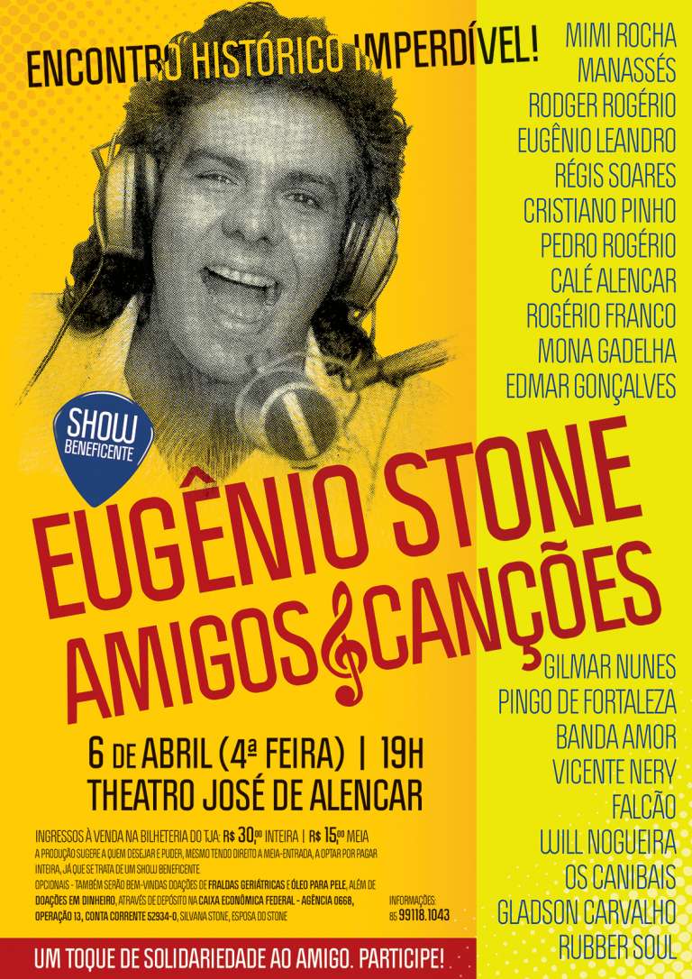 Show Beneficente Eugenio Stone Amigos E Cancoes Reunira Grandes Musicos Cearenses Na Quarta Feira 6 4 No Theatro Jose De Alencar Secretaria Da Cultura