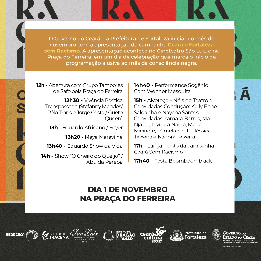 Resultado de imagem para Governo do Ceará e Prefeitura de Fortaleza se unem em campanha contra o racismo