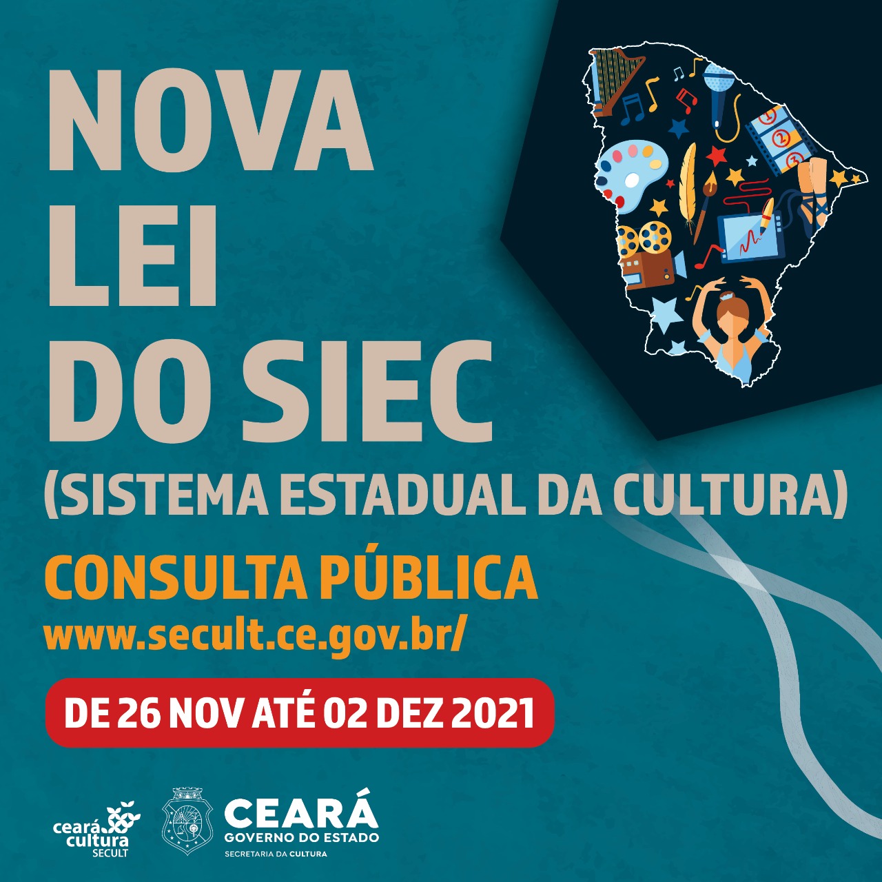 Proposta da Nova Lei do Sistema Estadual de Cultura do Ceará: Secult abre consulta pública até 2/12